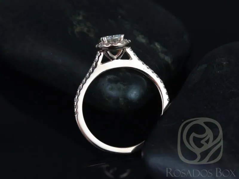 0.50ct Kubian 5mm 14kt Gold Moissanite Diamond Minimalist Round Halo Engagement Ring view 4