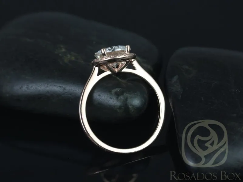 2.25ct Shannon 8.5mm 14kt Gold Moissanite Diamond Round Halo Ring vy 4
