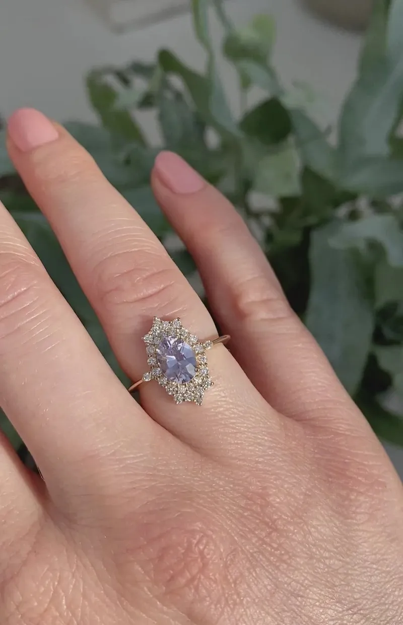 La Reina Vintage Sapphire Diamond Ring view 8