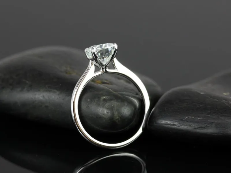 2ct Skinny Lois 9x7mm 14kt Moissanite Oval Solitaire Ring view 3