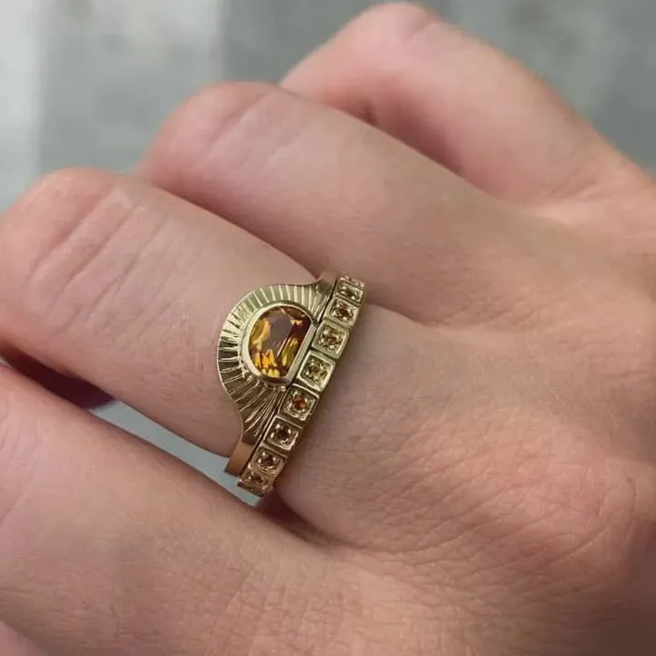 Cyra Sunstone Ring With Matching Bands view 13