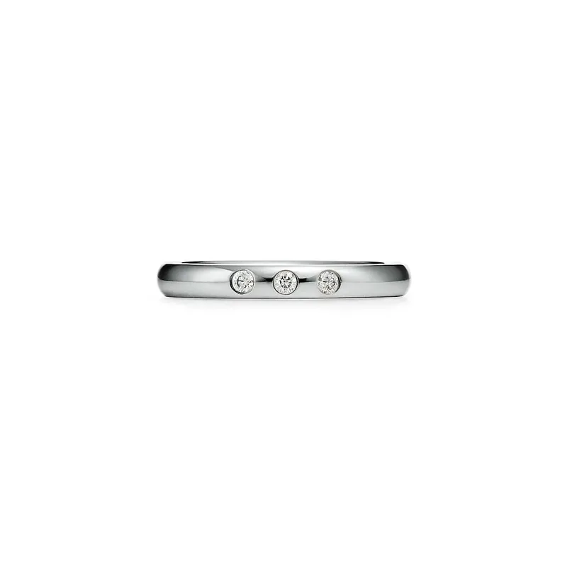 Elsa Peretti® Stacking Band Ring round cut engagement ring in platinum