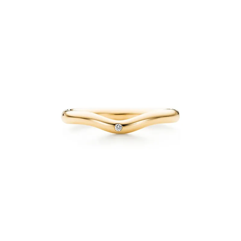 Elsa Peretti® wedding band ring diamond round cut engagement ring