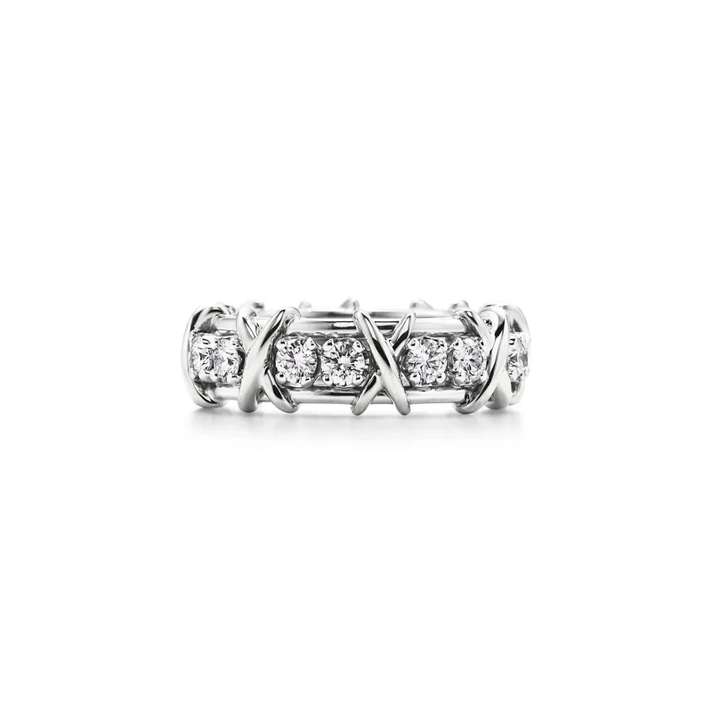 Jean Schlumberger by Tiffany Sixteen Stone Ring round cut engagement ring in platinum
