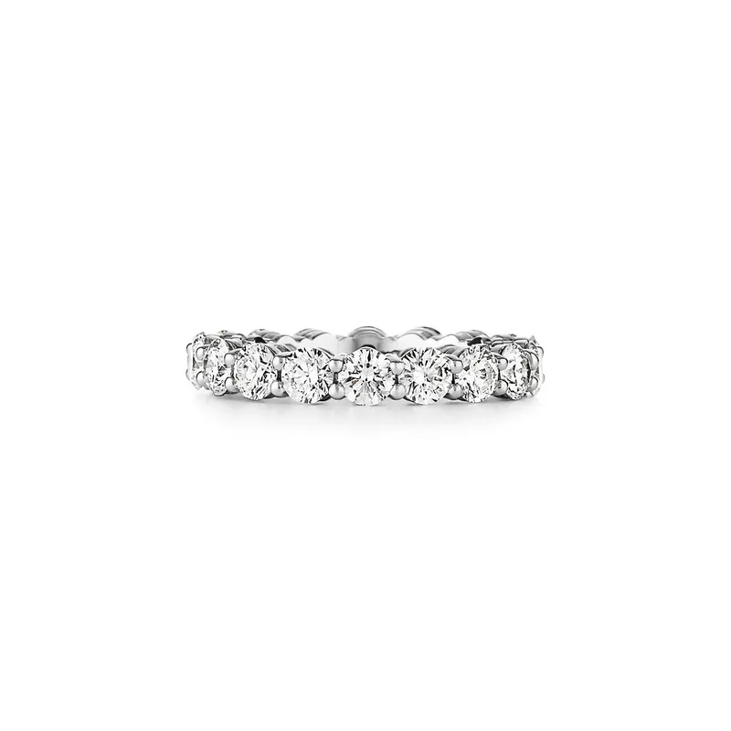 Tiffany Forever Band Ring in Platinum with a Full Circle of Diamonds, 3.7 mm vy 6
