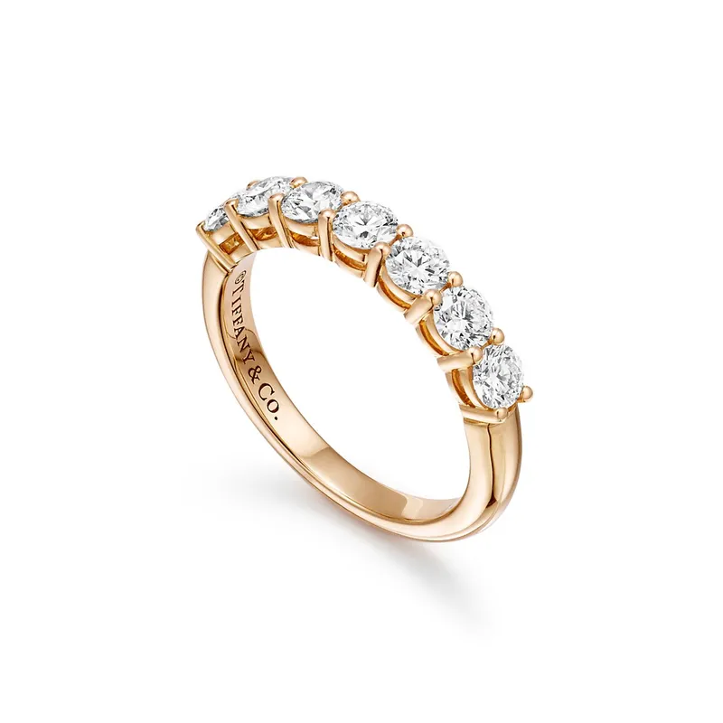 Tiffany Forever Band Ring in Yellow Gold with a Half-circle of Diamonds, 3.5 mm vy 3