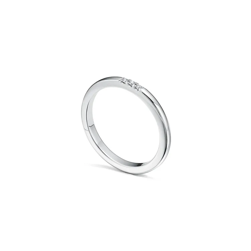 Tiffany Forever Wedding Band Ring in Platinum with Diamonds, 2 mm Wide vy 4
