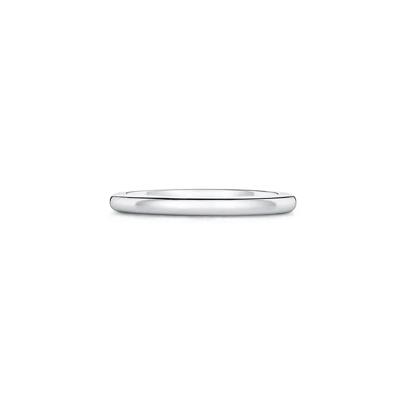 Tiffany Forever Wedding Band Ring in Platinum with Diamonds, 2 mm Wide vy 5