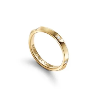 Tiffany Forever Wedding Band Ring in Yellow Gold, 4 mm Wide engagement ring