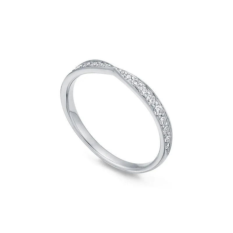 Tiffany Harmony® Band Ring in Platinum with Diamonds, 1.8 mm view 4