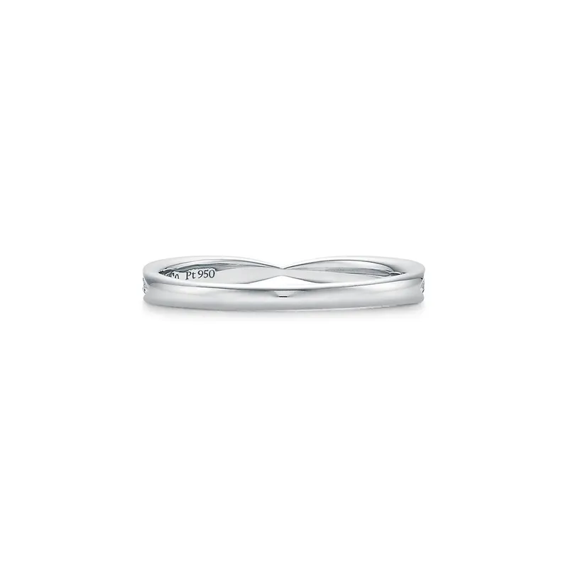 Tiffany Harmony® Band Ring in Platinum with Diamonds, 1.8 mm view 5