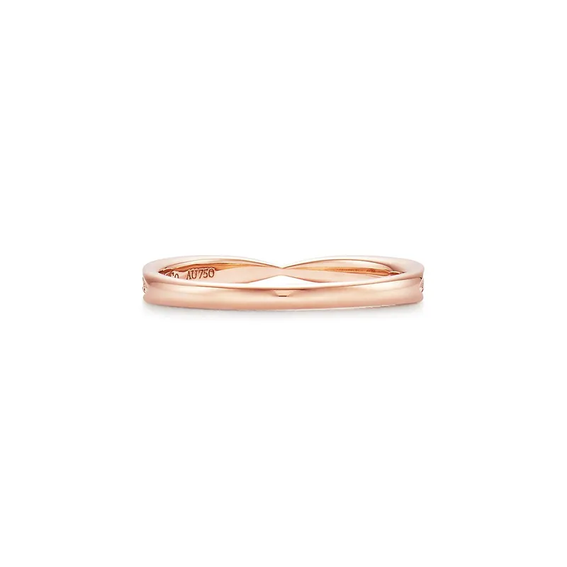 Tiffany Harmony® Band Ring in Rose Gold with Diamonds, 1.8 mm view 6