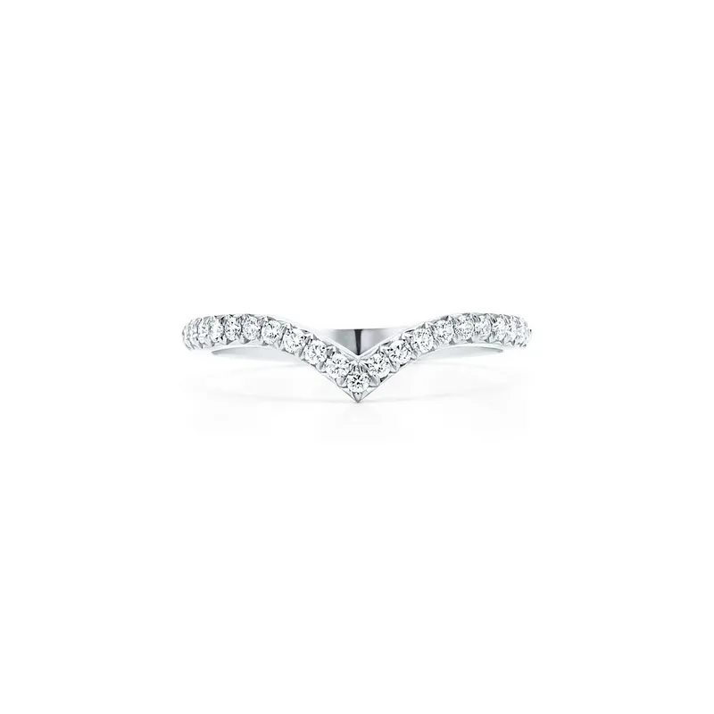 Tiffany Soleste V Ring round cut engagement ring in platinum