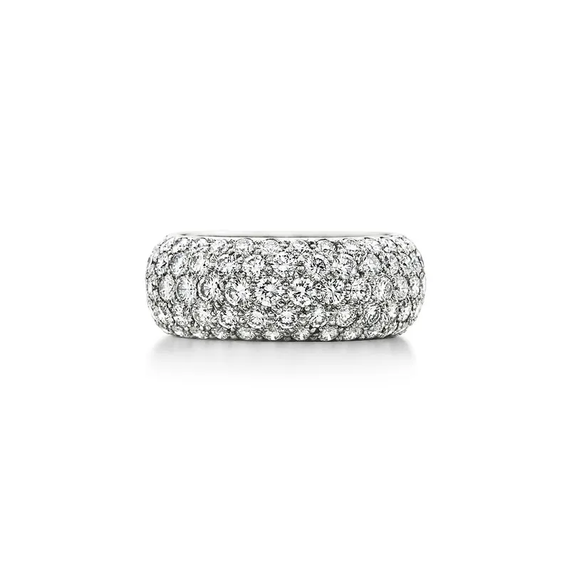 Tiffany Soleste® Band Ring in Platinum with Diamonds round cut engagement ring in platinum