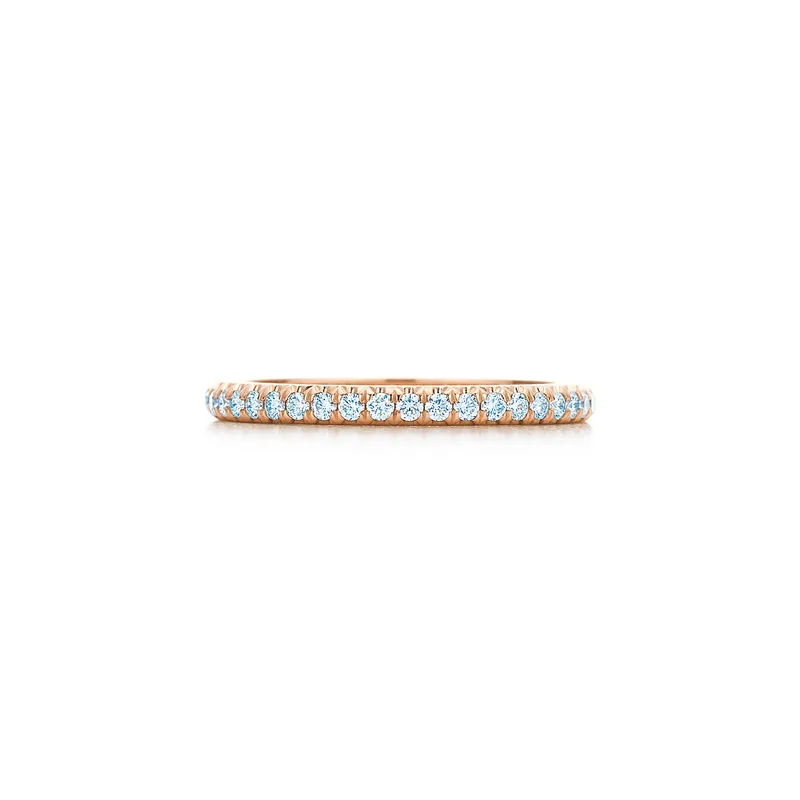 Tiffany Soleste® Full Eternity Ring in Rose Gold with Diamonds round cut engagement ring