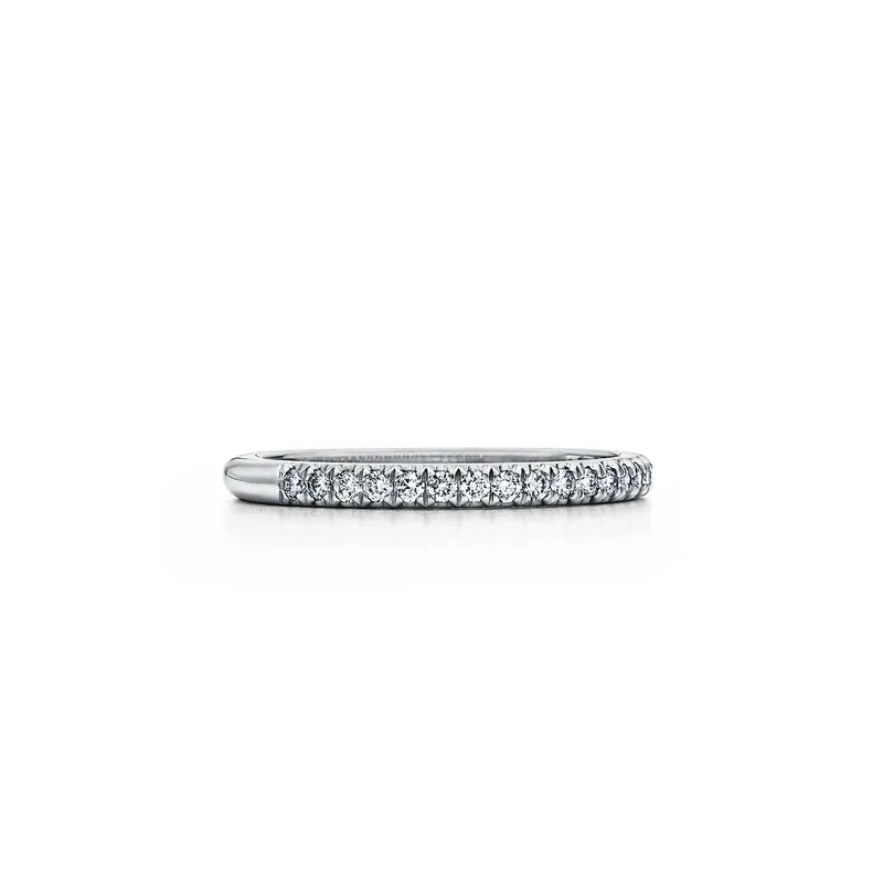 Tiffany Soleste® Half Eternity Ring in Platinum with Diamonds round cut engagement ring in platinum