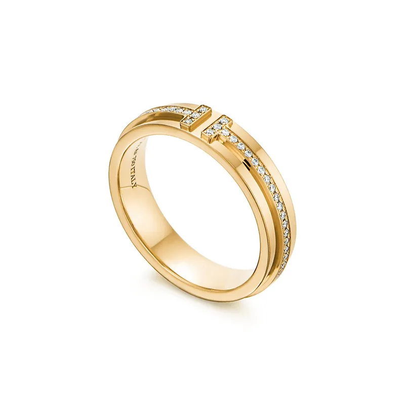 Tiffany T Narrow Diamond Ring in 18k Gold view 5