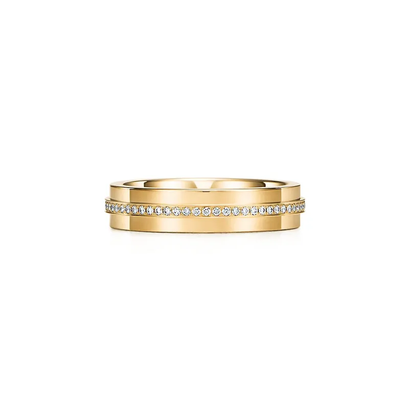 Tiffany T Narrow Diamond Ring in 18k Gold view 6