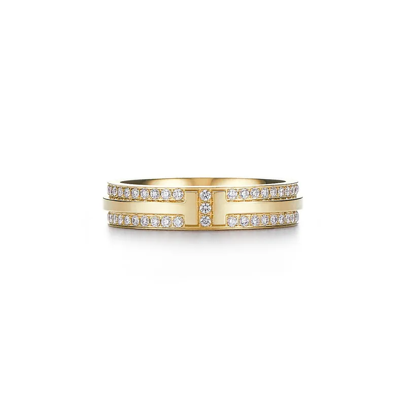 Tiffany T Narrow Pavé Diamond Ring in 18k Gold engagement ring