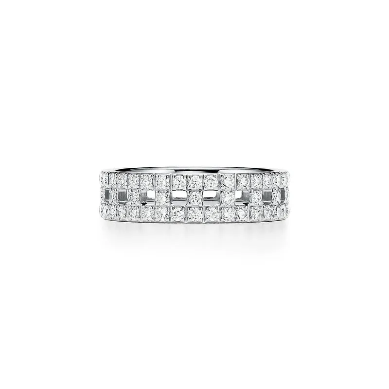 Tiffany T True Wide Ring round cut engagement ring