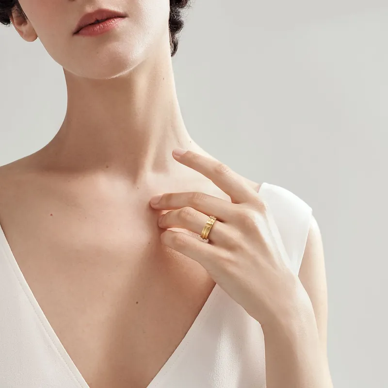 Tiffany T Wide Ring in 18k Gold view 3