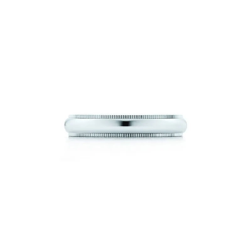 Tiffany Together Milgrain Band Ring in Platinum, 4 mm Wide engagement ring in platinum