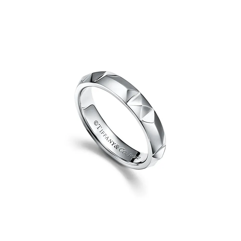 Tiffany True® Band Ring in Platinum, 4 mm Wide view 4