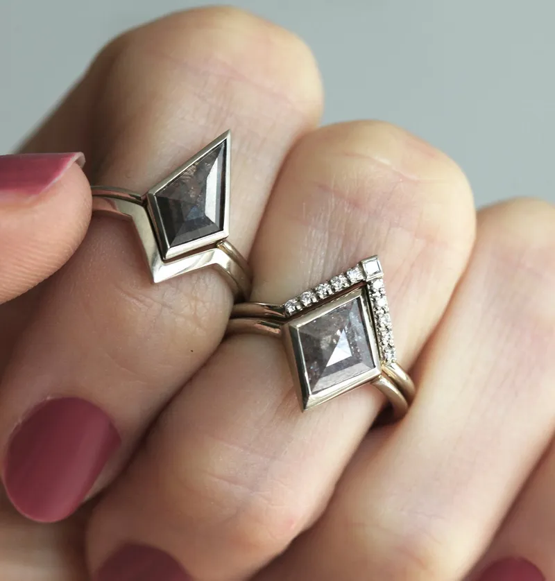 zara Salt & Pepper Diamond Ring view 2