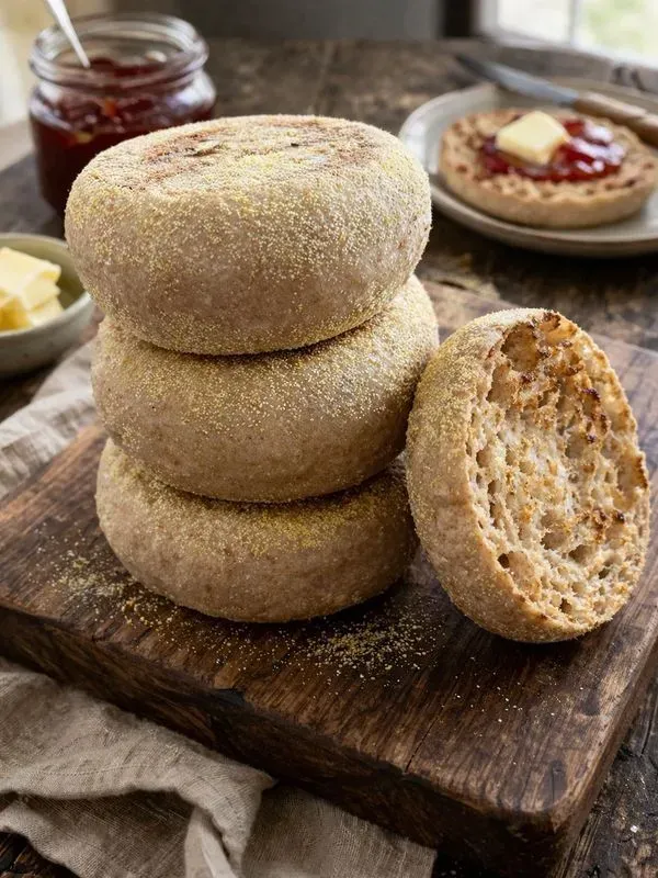 Whole Wheat Sourdough English Muffins