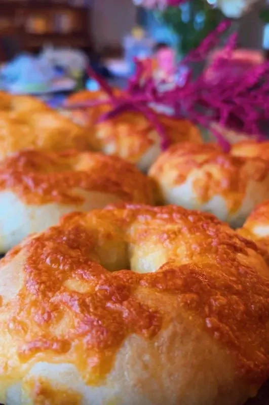 Sourdough Cheddar Bagels  sourdough loaf
