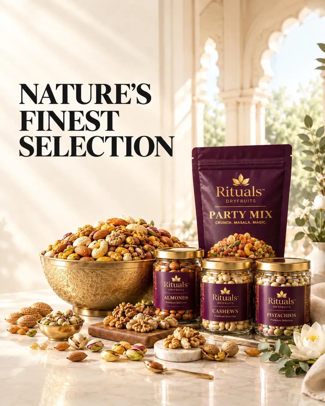Nature's Finest Selection — Rituals Dryfruits Almonds, Cashews, Pistachios