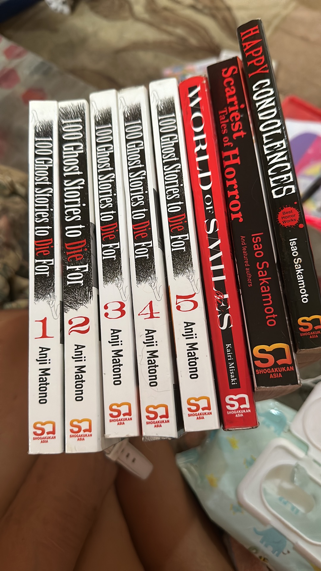 This are the books that I was talking about and I can share you abit about one of the books so the book name is 100 ghost stories to die for  book 1 is about a boy talking about the ghost story at his own risk because the story’s are true.