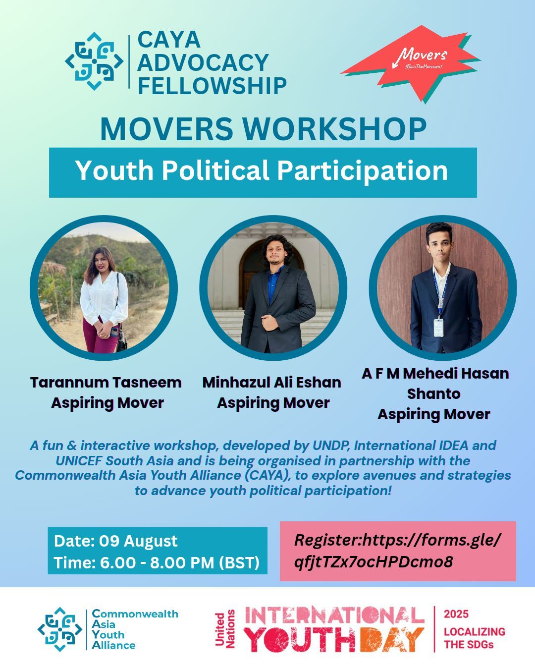 Movers Workshop on Youth Political Participation under the Commonwealth Asia Youth Alliance