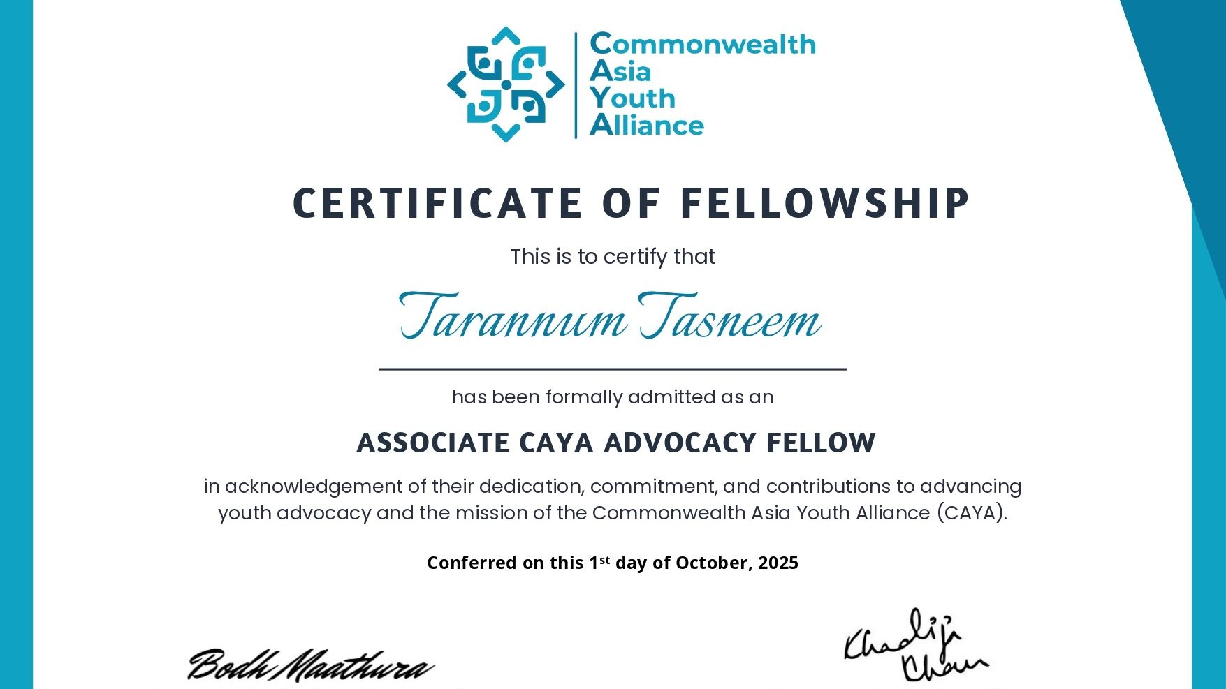 MILESTONE UNLOCKED: STAGE TWO OF CAYA ADVOCACY FELLOWSHIP 🎓