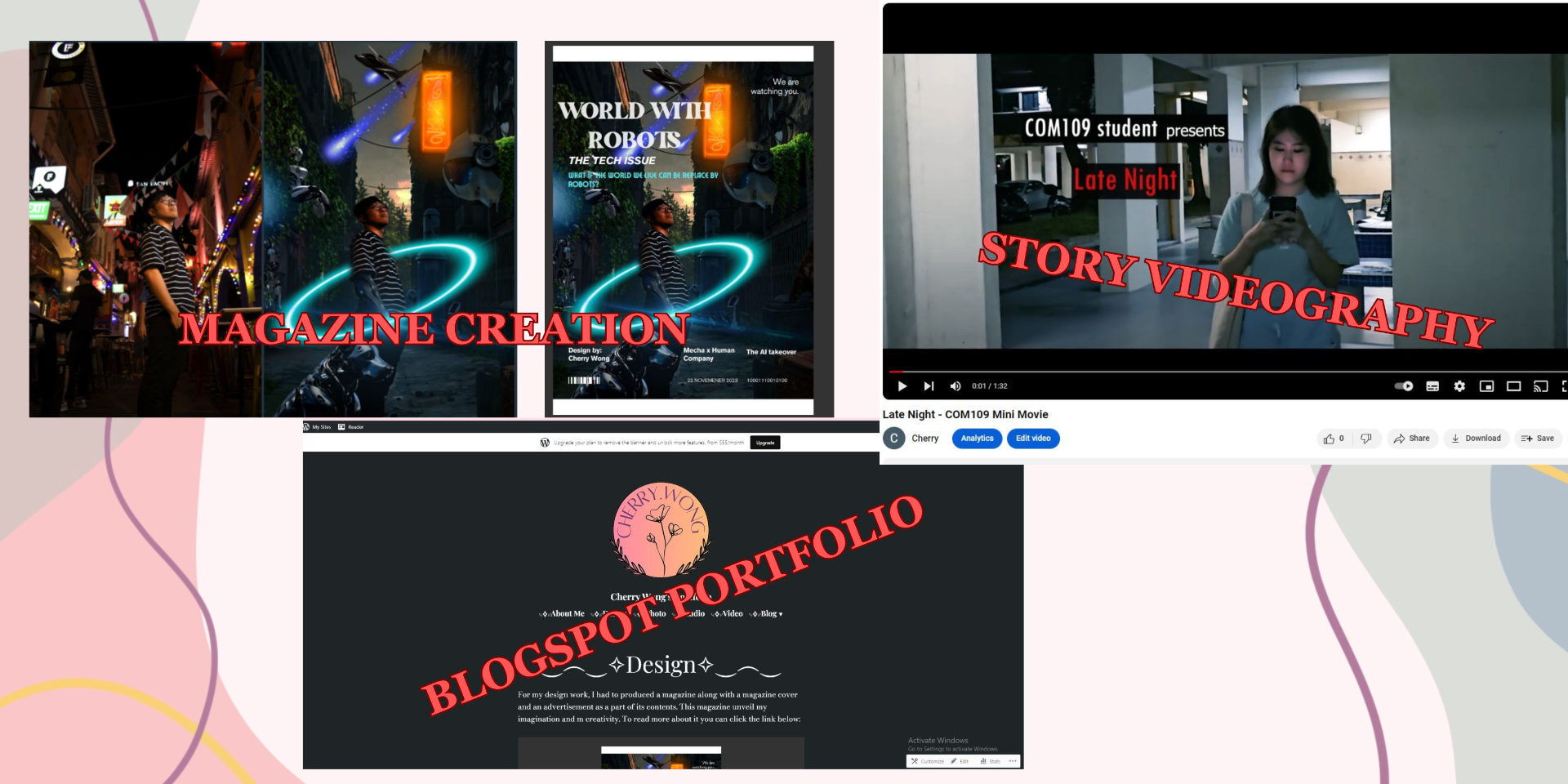 I had a class assignment regarding about digital media that I would want to showcase what I did with skills I gotten within the class.