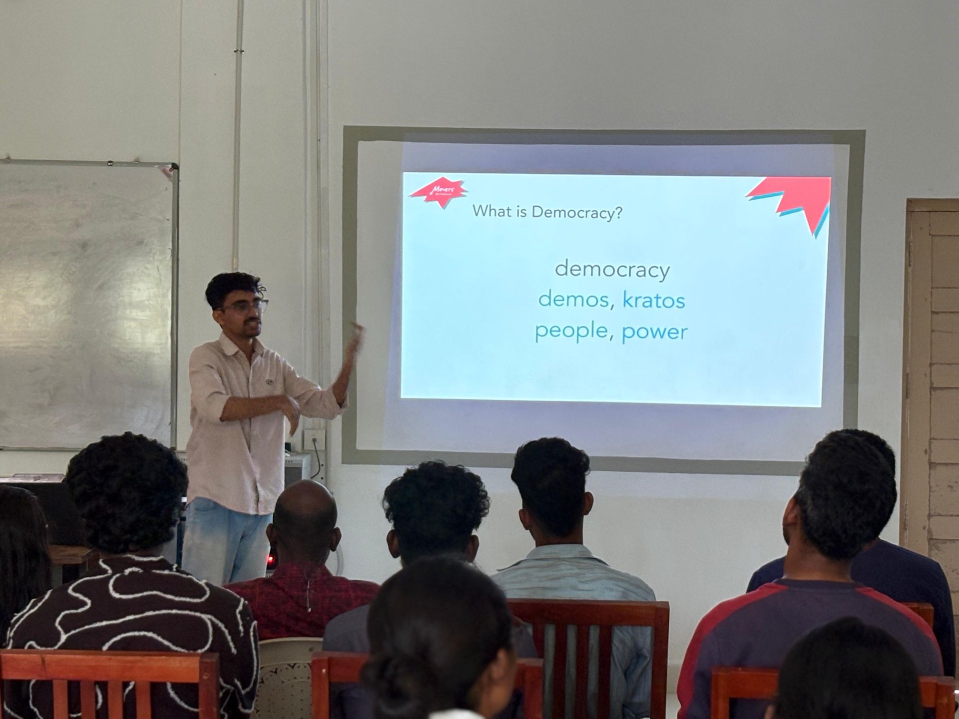 Facilitating Youth Political Participation (YPP) session at ILDM as part of Movers Programme
