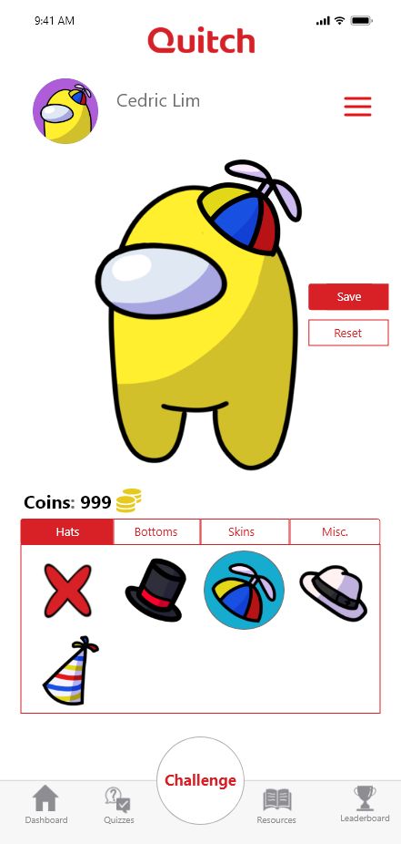 UX Design & Gamification Project for Quitch