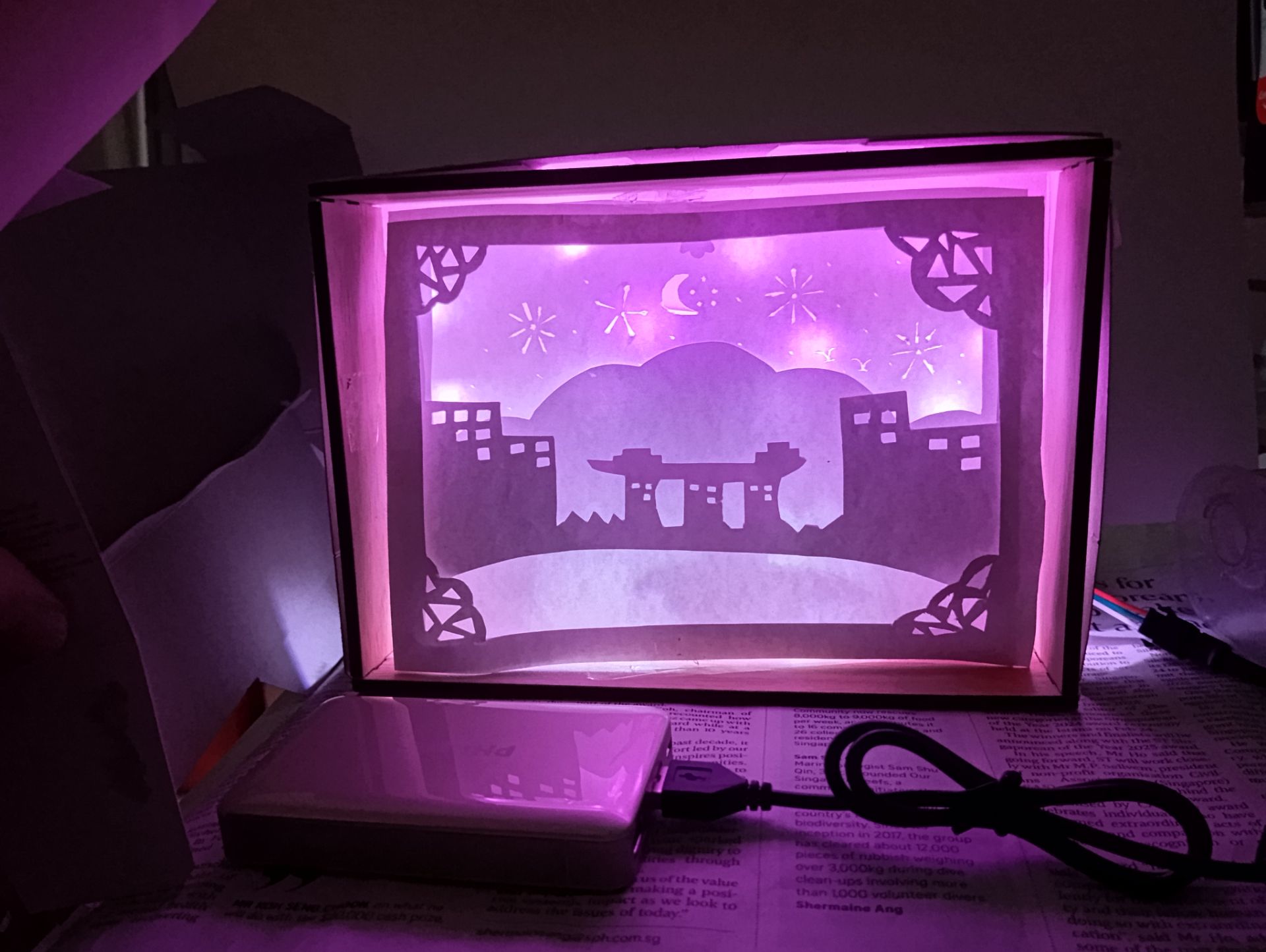 Theme SG60 project (Prototype testing: 
 example of the inside design)