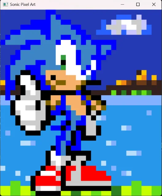 Drawing Sonic Pixel Art using OpenCV in Python