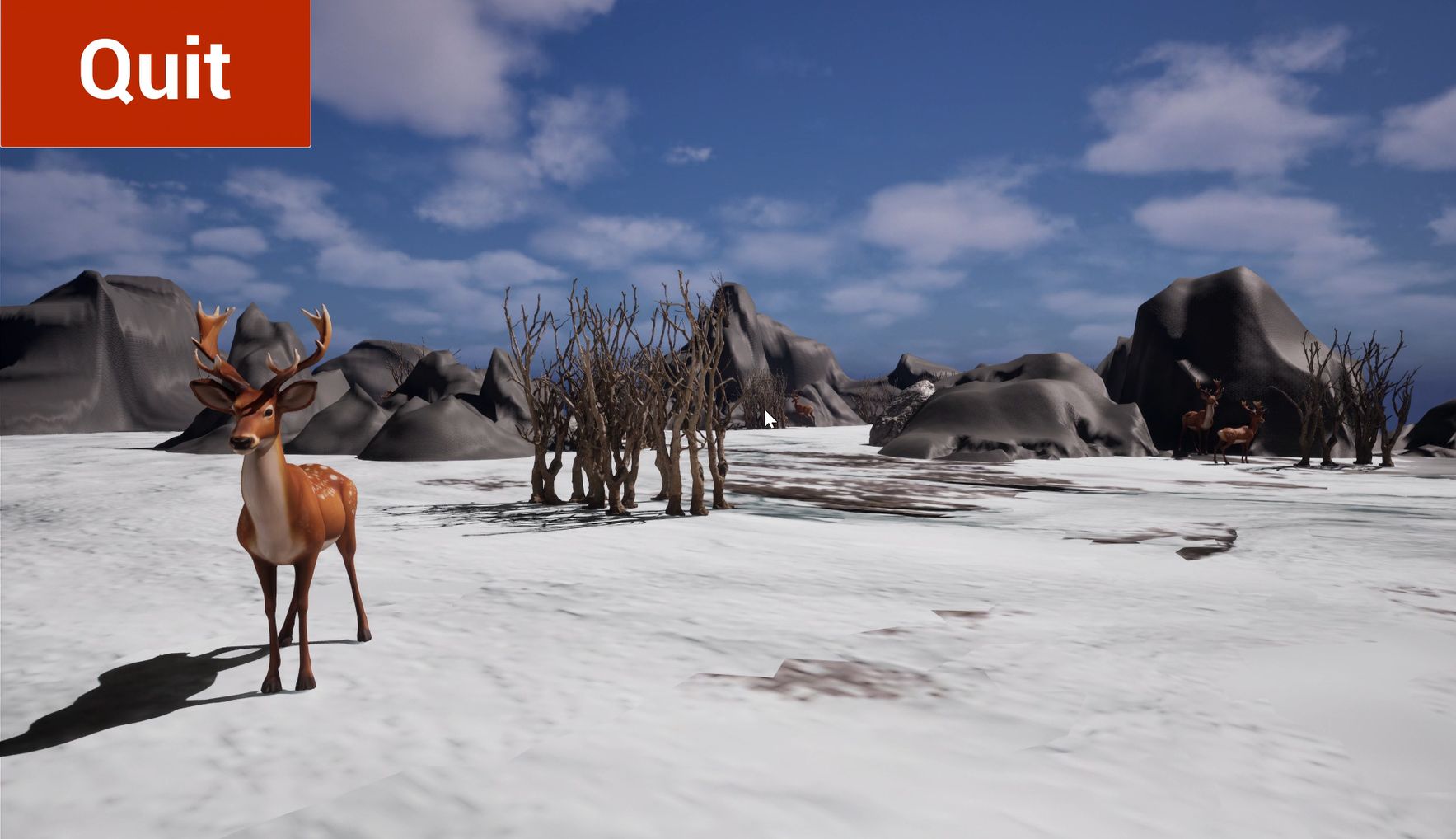 Using Unreal Engine to create my Project theme on a Winter place for Immersive Environment Design module