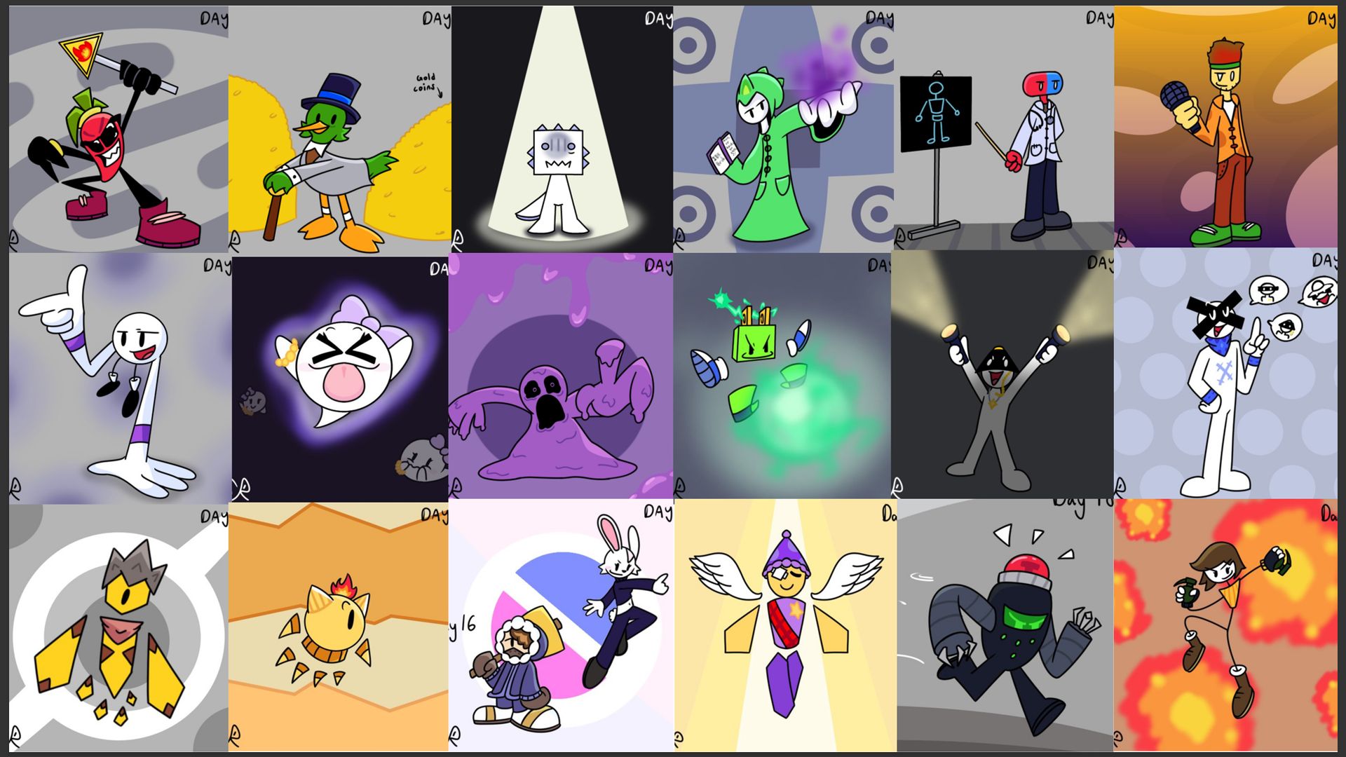 Drawing original characters for 28 days straight, here's how it was like.