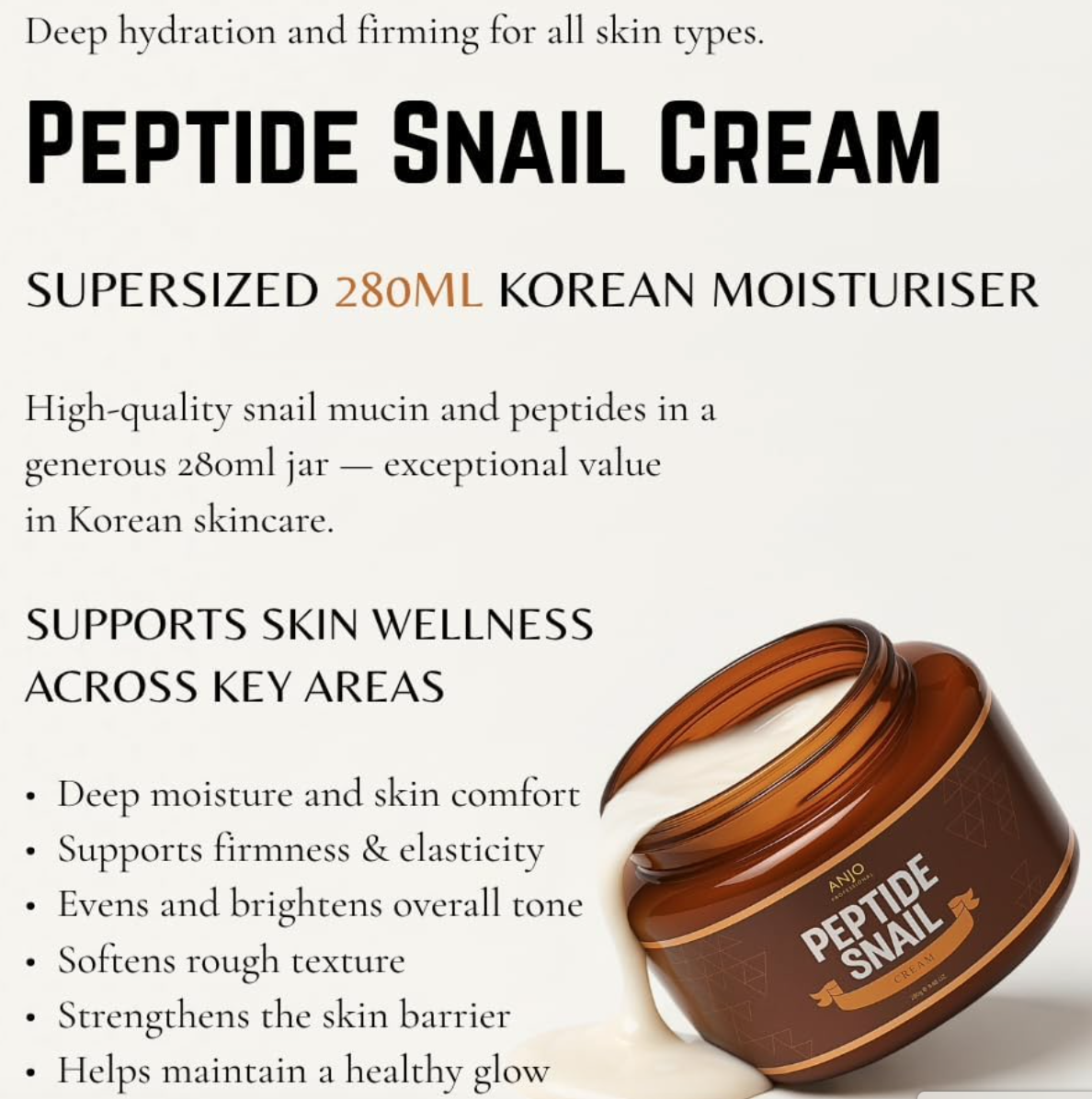 PEPTIDE Snail Cream (280ml) - Image 4