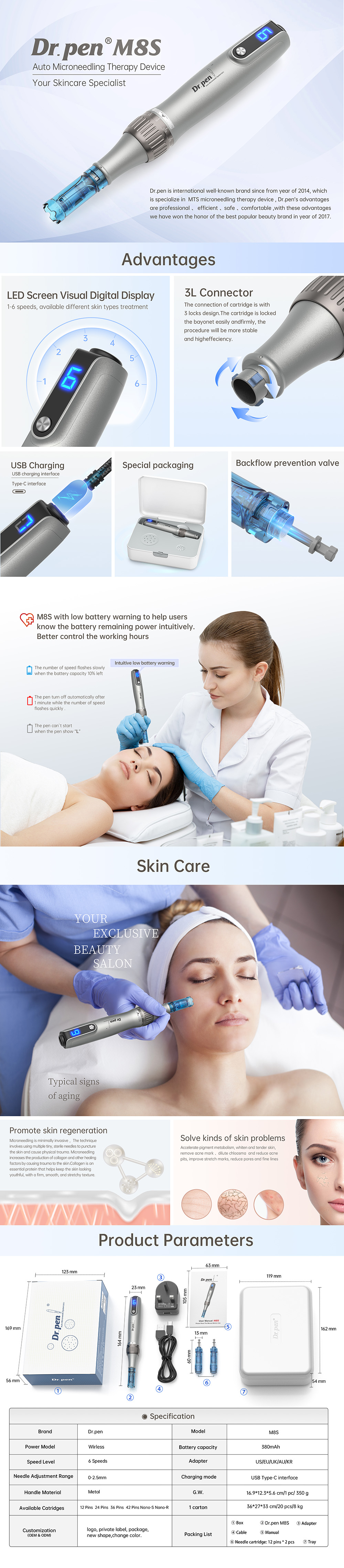 Dr. pen Ultima M8S Microneedling ( 9 Cartridges) - Image 2