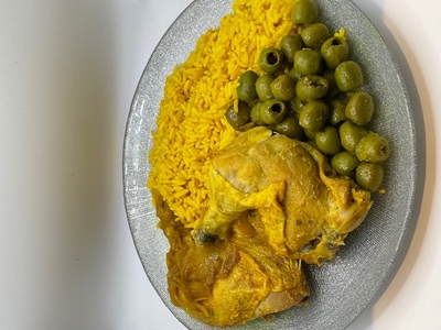 Poulet aux olives + Riz Safran