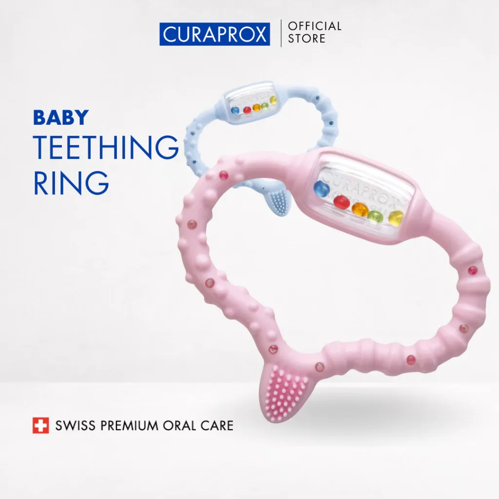 Curaprox Curababy Teething Ring Toothbrush for Baby 0 - 24 Months 0-2 Years