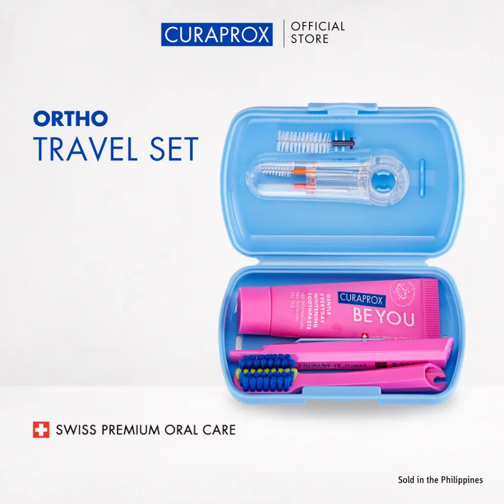 Curaprox ORTHO Travel Set for Braces CS 5460 Toothbrush BE YOU Toothpaste and Interdental Brush Kit