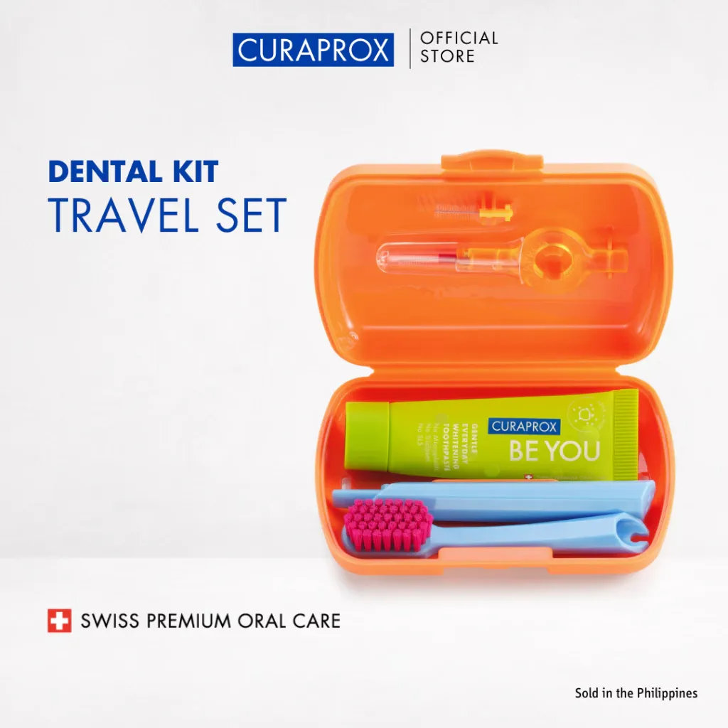 Curaprox Travel Set Compact CS 5460 Toothbrush BE YOU Toothpaste and Interdental Brush Dental Kit
