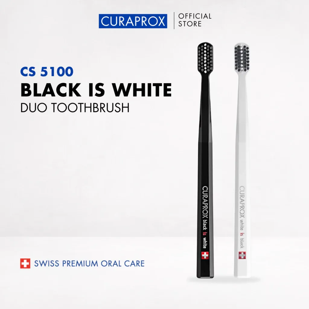 Curaprox White Is Black Toothbrush Duo Pack, 2 pcs, 5100 Curen Bristles Ultra Soft