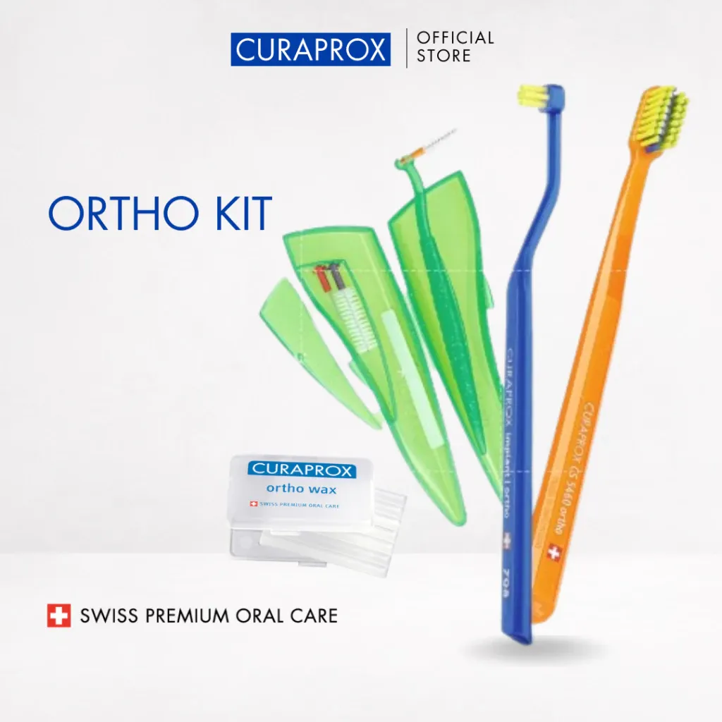 Curaprox Complete Ortho Kit with Toothbrushes Interdental Brush and Wax 1 Set