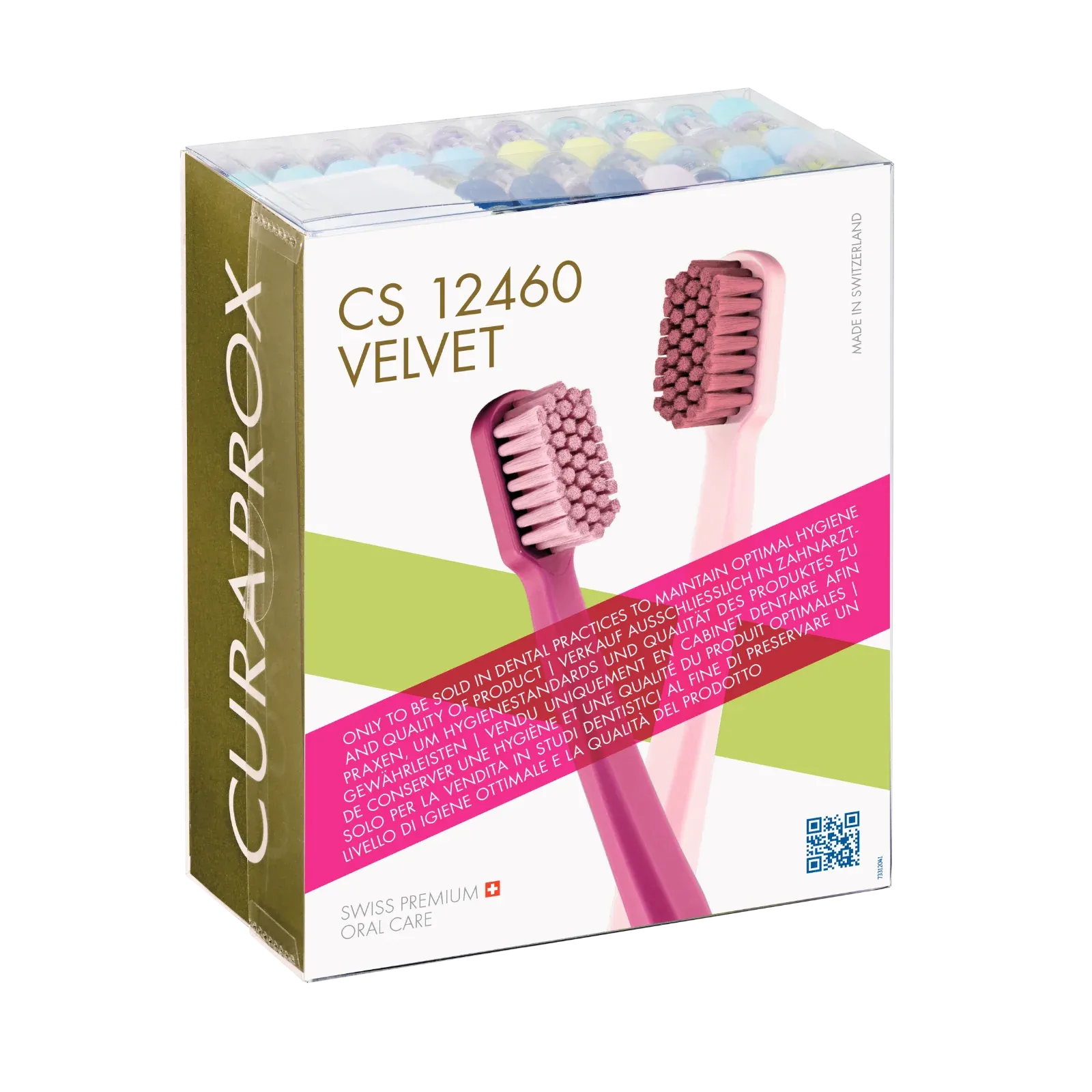 Curaprox CS Velvet 12,460 Ultra Soft Toothbrush – Chairside Box (36 Pieces)